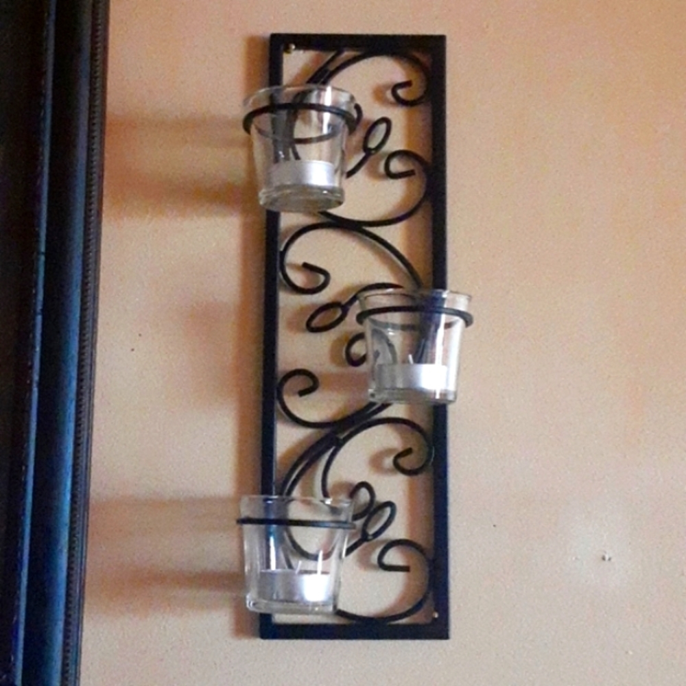 SOLD Pair of Black Wall Sconces